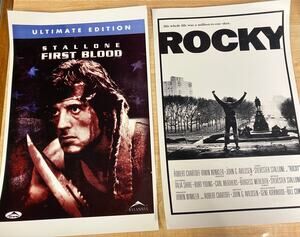 Sylvester Stallone Movie Posters Set Rocky and First Blood Rambo